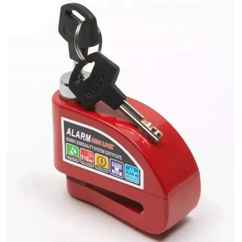 Candado Freno Disco Alarma Rojo