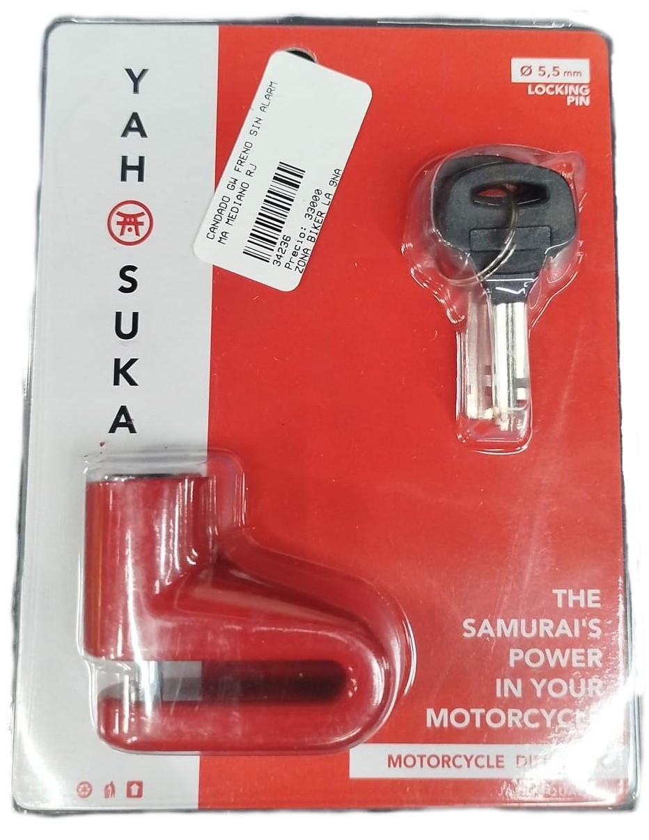 Candado GW Freno Sin Alarma Mediano Rojo