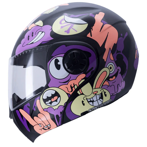 Casco Ich 3110S Crazy Rain Negro/Morado