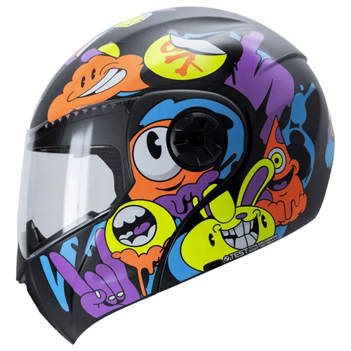 Casco Ich 3110S Crazy Rain Negro/Naranja
