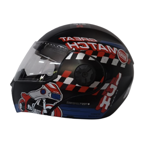 Casco Ich 3110S Eracer Negro Azul Mate