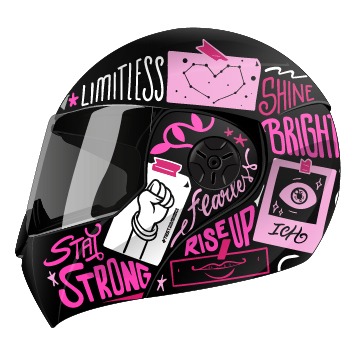 Casco Ich 3110S Feel Negro Mate/Rosado