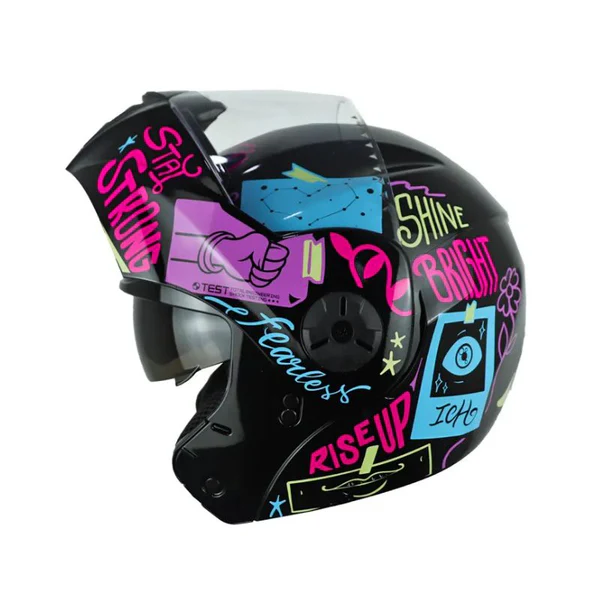 Casco Ich 3110S Flower Up Negro Azul