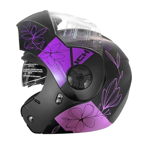 Casco Ich 3110S Flower Up Negro Morado