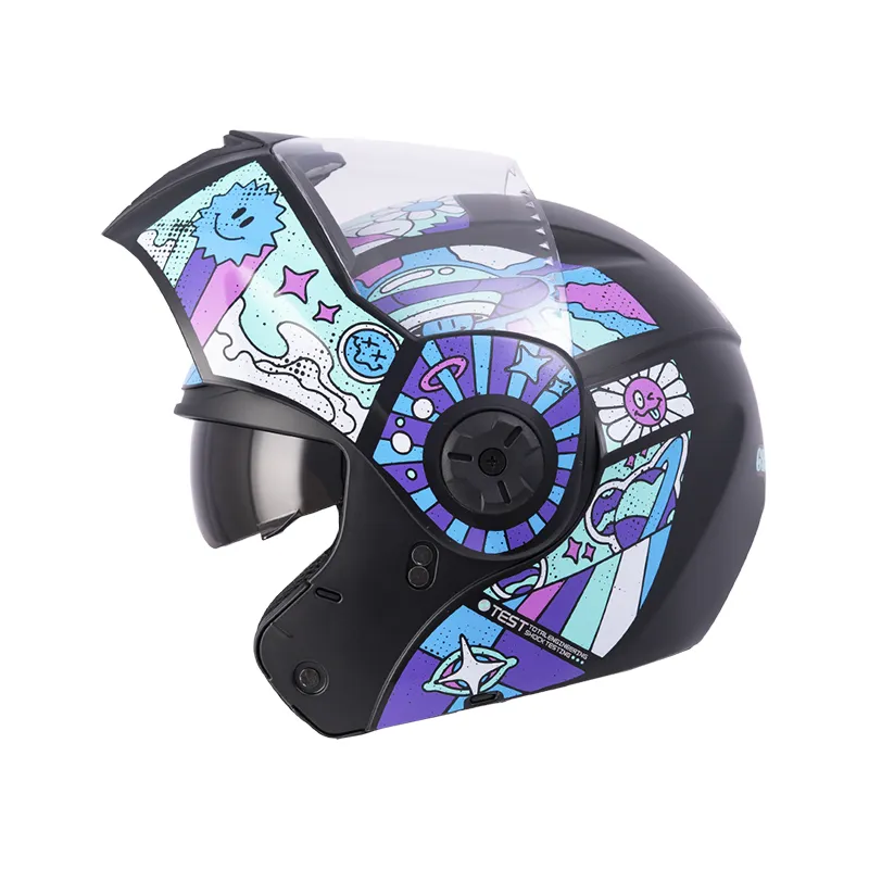 Casco Ich 3110S Groove Negro Mate Turquesa