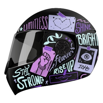 Casco Ich 3110S Kids Feel Negro Brillante/Lila