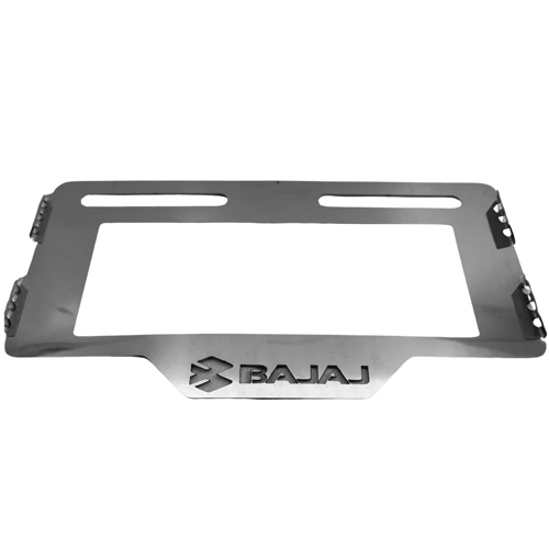 Porta Placa Lamina Plata Bajaj