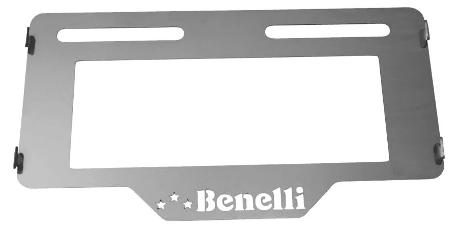 Porta Placa Lamina Plata Benelli