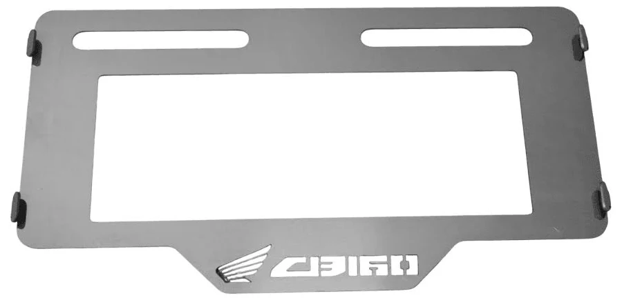 Porta Placa Lamina Plata Cb160F