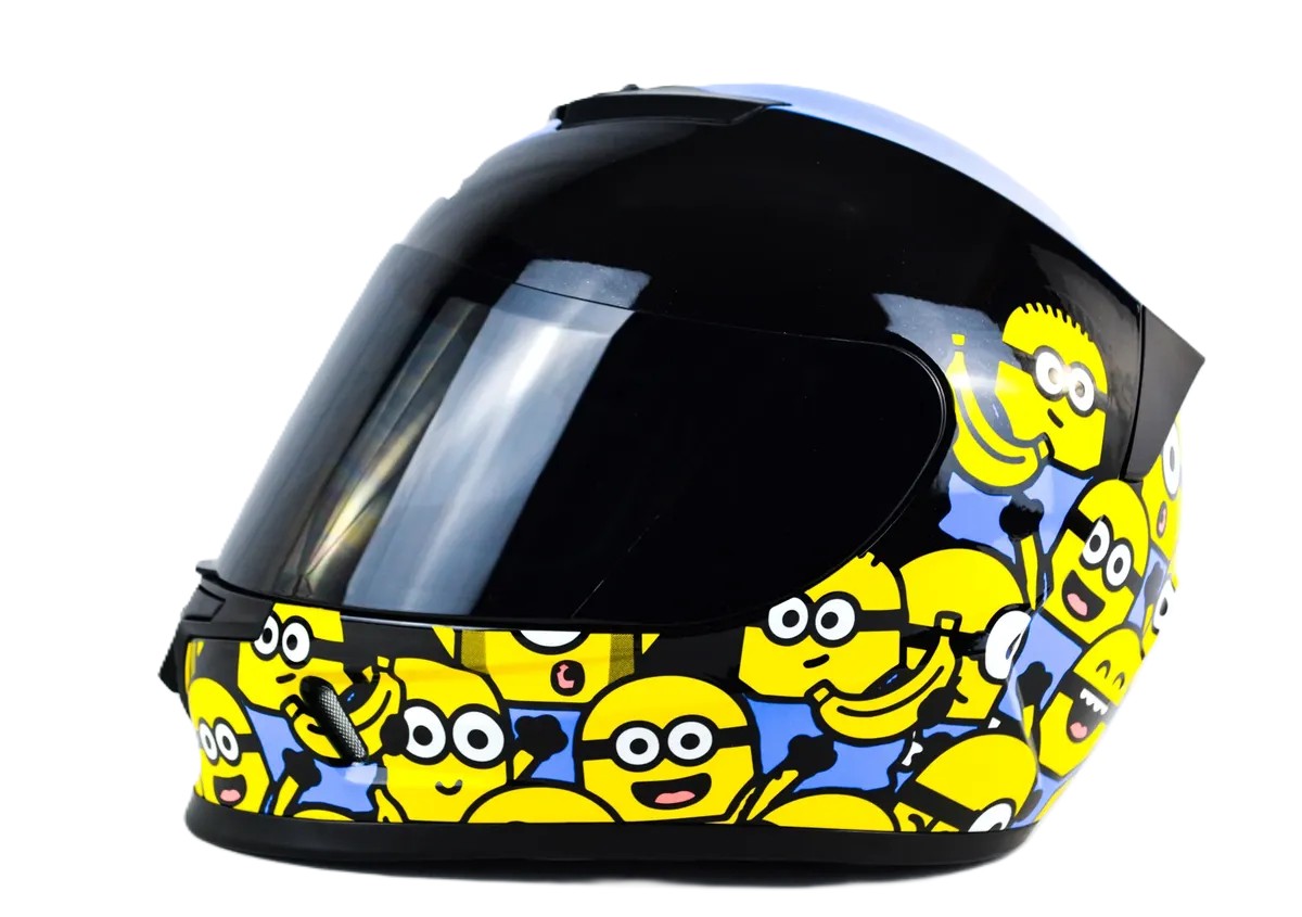 CASCO XTRONG XTR-002 BANANA NEGRO AMARILLO BRILLO T.XM
