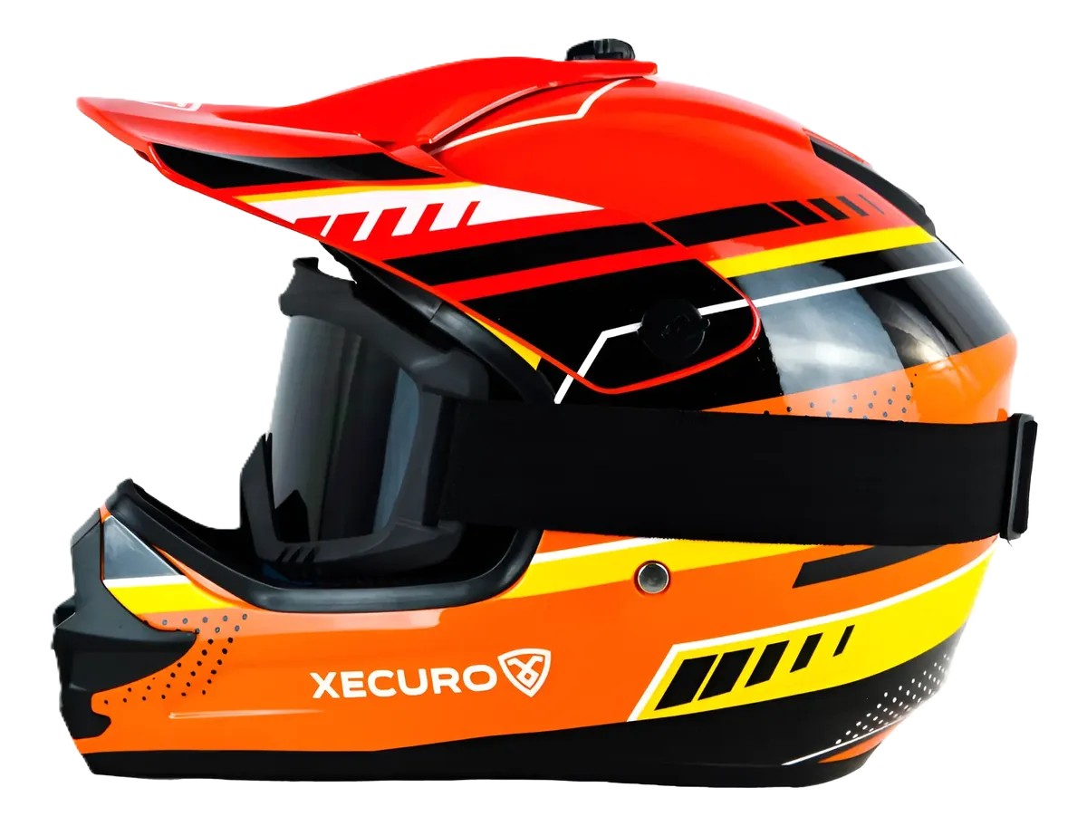 CASCO XECURO XR-003 FLEX NARANJA BRILLO