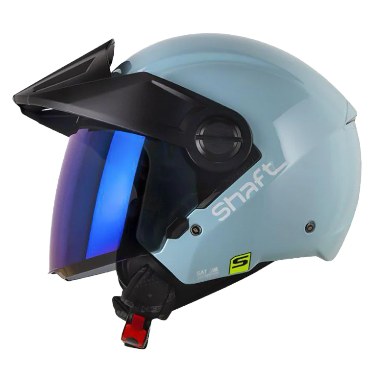 CASCO SHAFT 212 SOLID AZUL CLARO BLANCO BRILLO