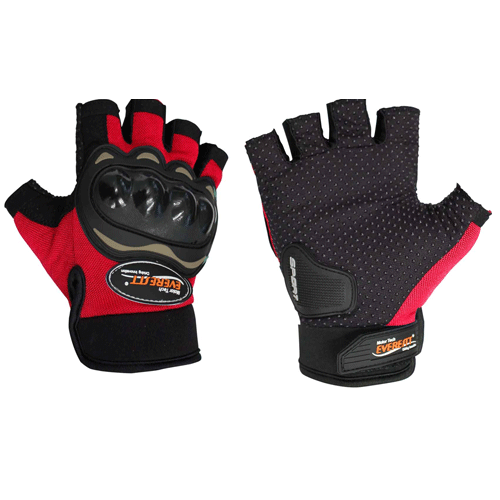 GUANTES MEDIO DEDO GW EVERESTT NEGRO ROJO