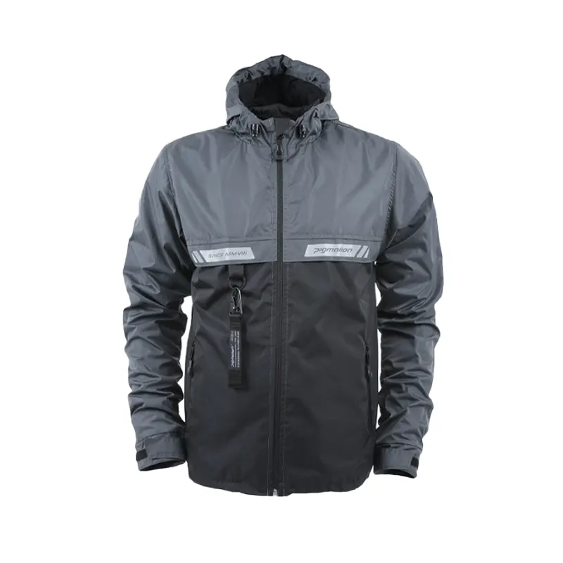 CHAQUETA CORTAVIENTO PIGMALION EURO MAS GRIS NEGRO