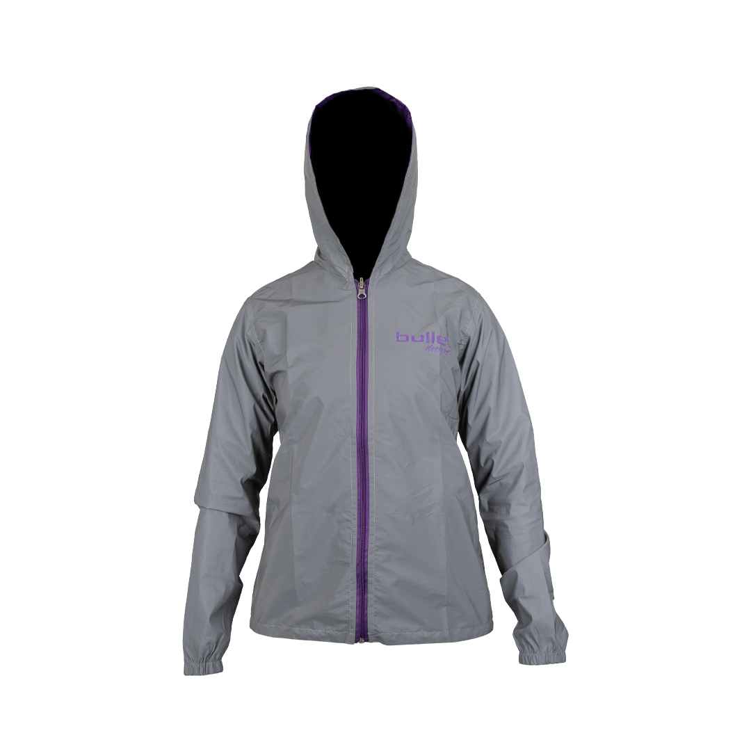 CHAQUETA BULLET REFLECTIVA FEM NEGRO MORADO