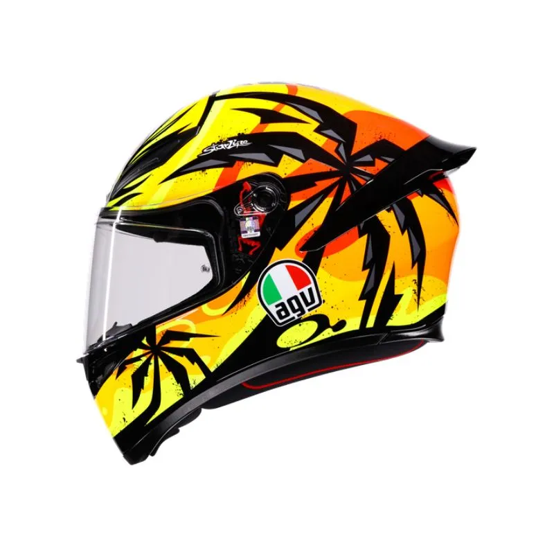 CASCO AGV K-1S TROPICRUSH NEGRO NARANJA BRILLO