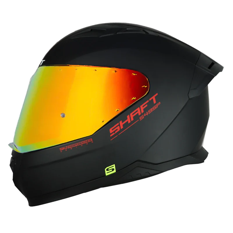 CASCO SHAFT 549 SOLID NEGRO ROJO MATE