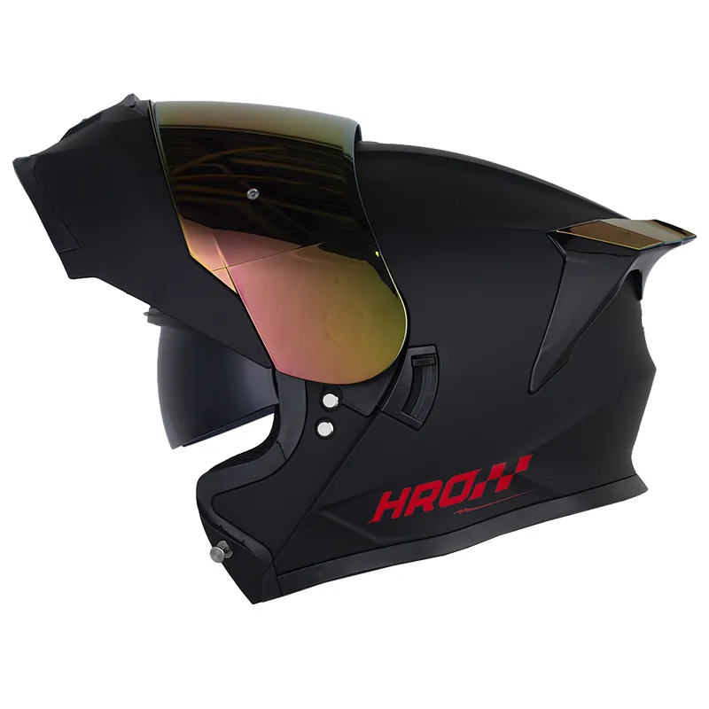 CASCO HRO 3460 SOLID NEGRO ROJO MATE