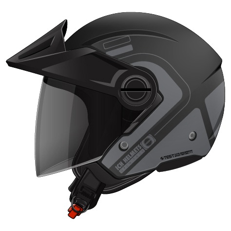 CASCO ICH 102 BLUR NEGRO GRIS MATE