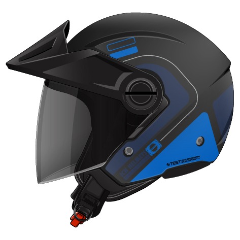 CASCO ICH 102 BLUR NEGRO AZUL MATE