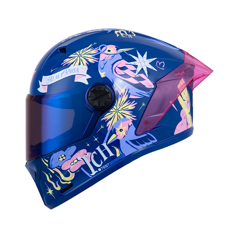 CASCO ICH 451 WILD AZUL ROSADO BRILLO