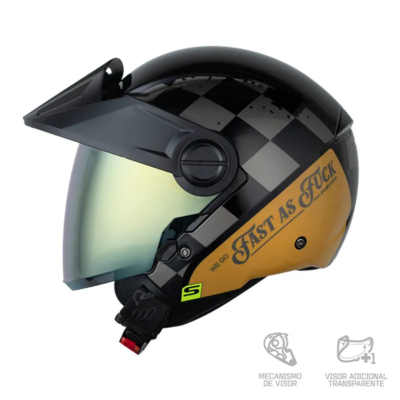 CASCO SHAFT 212 TREMBLE NEGRO DORADO