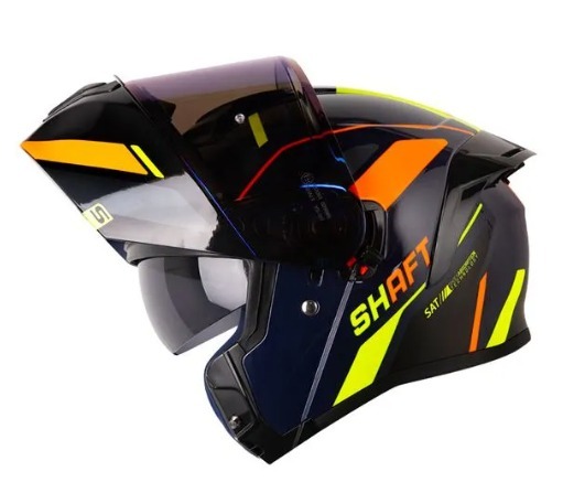 CASCO SHAFT 3820 SP SEVEN AZUL OSCURO NARANJA