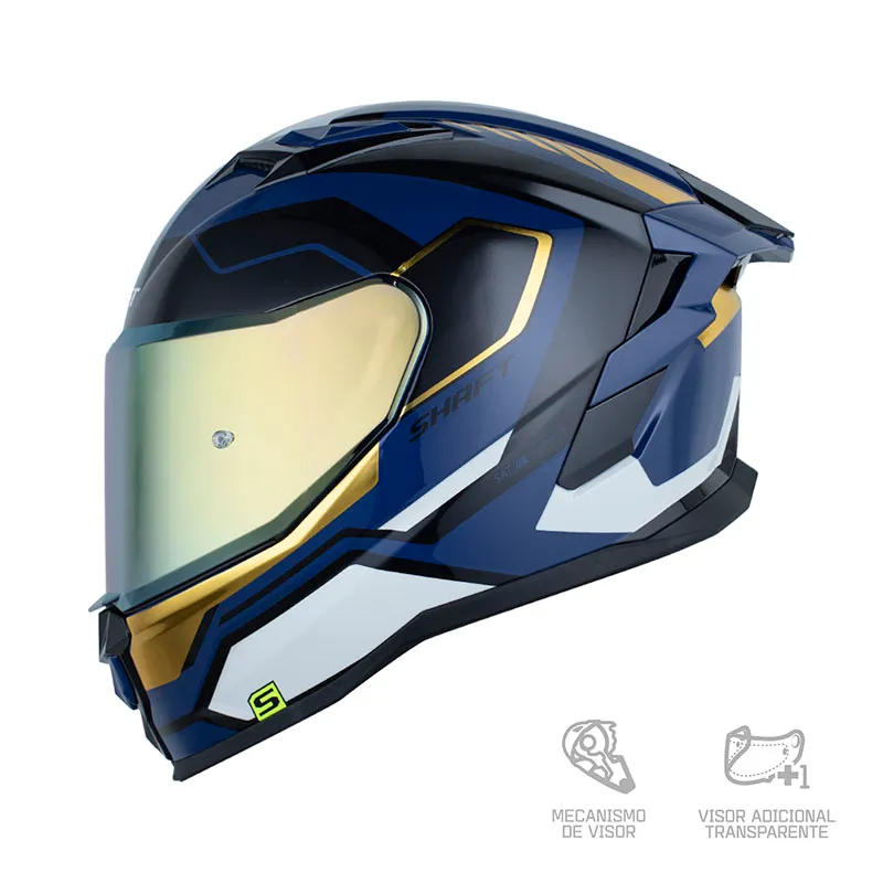 CASCO SHAFT 556 TAIPAN RETROFREX AZUL OSCURO BLANCO