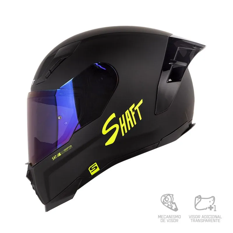 CASCO SHAFT 562R SOLID NEGRO AMARILLO MATE