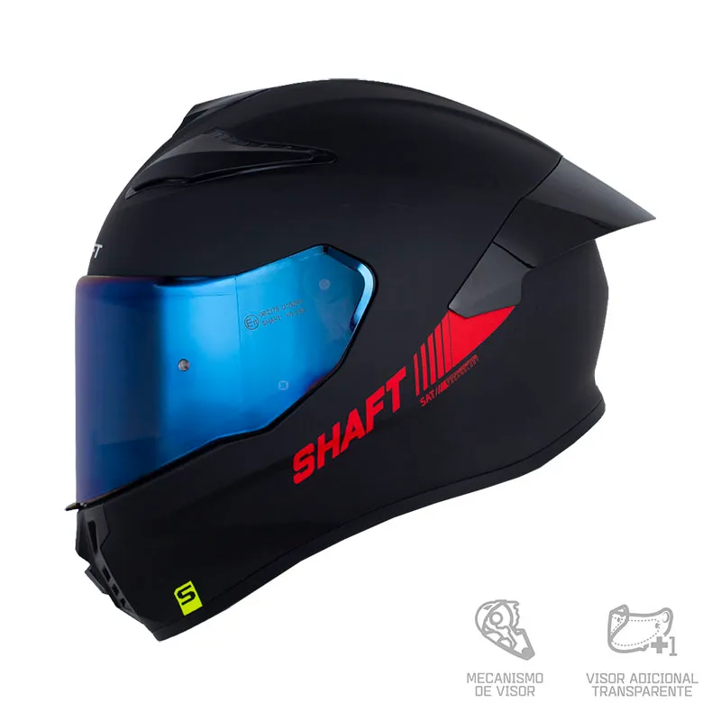 CASCO SHAFT 584 SP SOLID NEGRO ROJO MATE