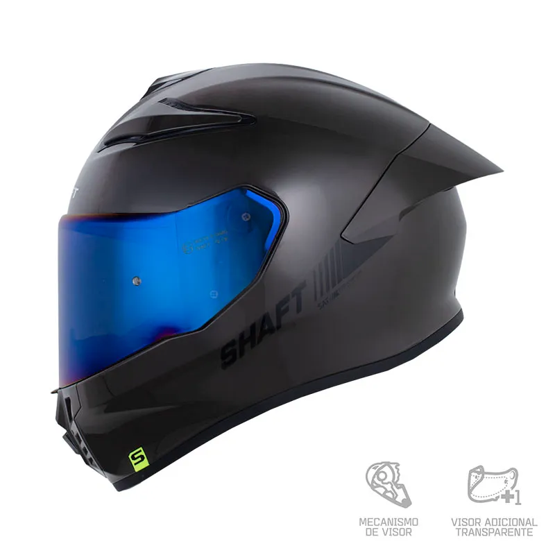 CASCO SHAFT 584 SOLID GRIS OSCURO NEGRO BRILLO