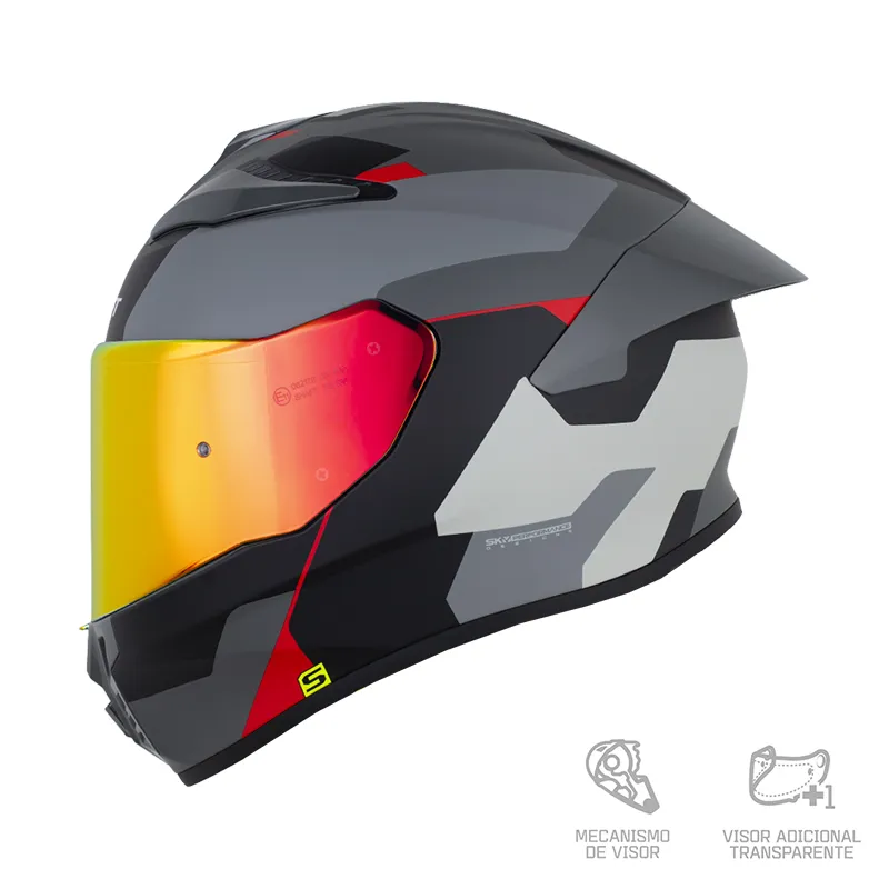 CASCO SHAFT 584 DOWNX GRIS OSCURO NEGRO MATE