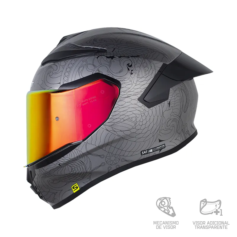 CASCO SHAFT 584 ASIA GRIS METAL NEGRO BRILLO