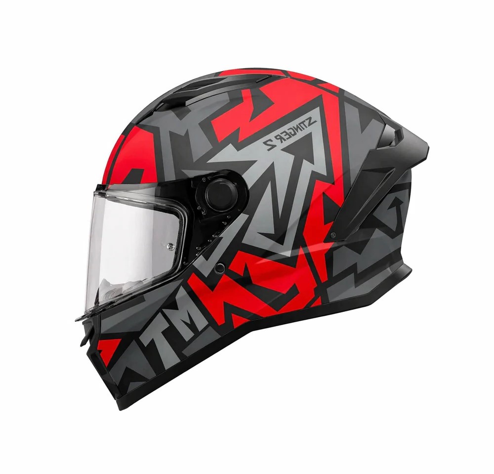 CASCO MT STINGER 2 MELD NEGRO MATE GRIS ROJO