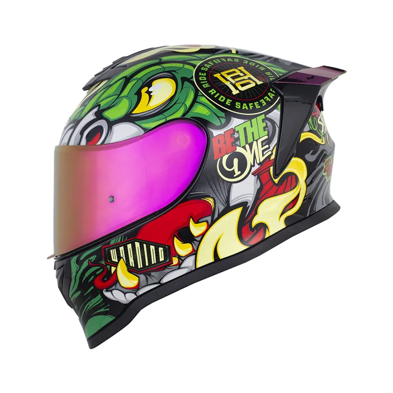 CASCO HRO 506SP PYTONER NEGRO ROJO BRILLO