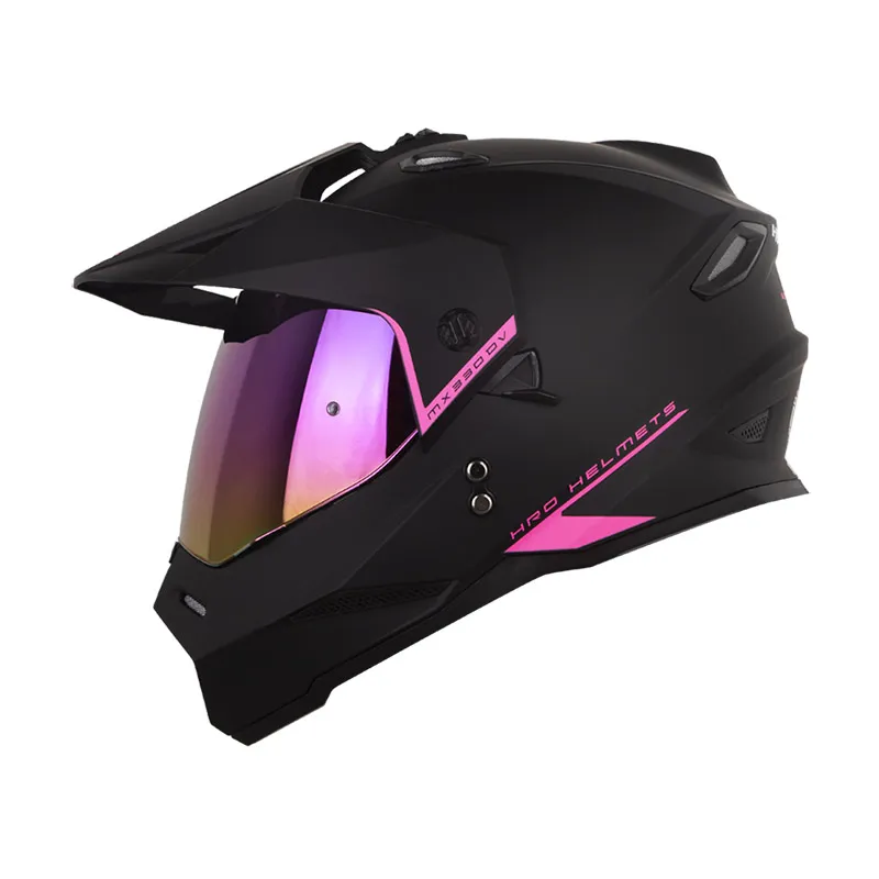 CASCO HRO MX330DV SOLID NEGRO FUCSIA
