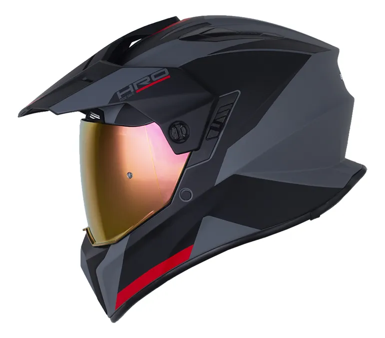 CASCO HRO MX340 LONG GRIS NEGRO