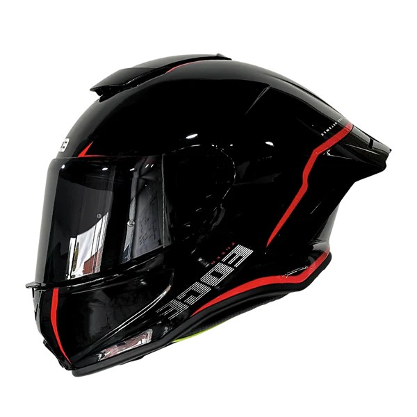 CASCO EDGE SHANGHAI RUSH NEGRO BRILLO ROJO