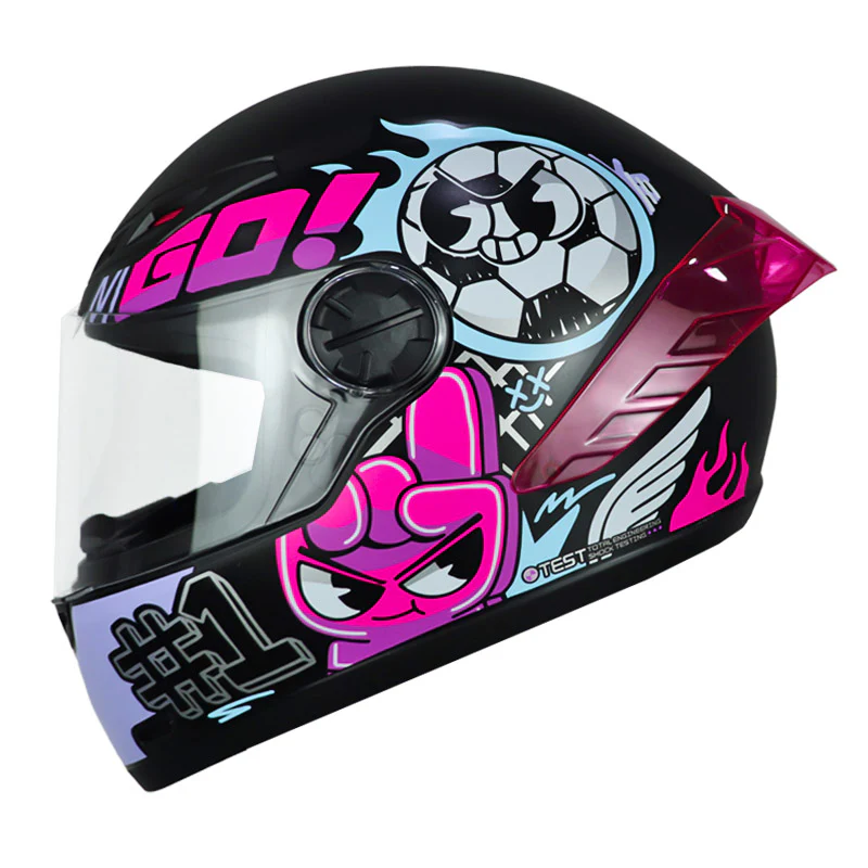 CASCO ICH 501 KIDS CHAMPS NEGRO FUCSIA