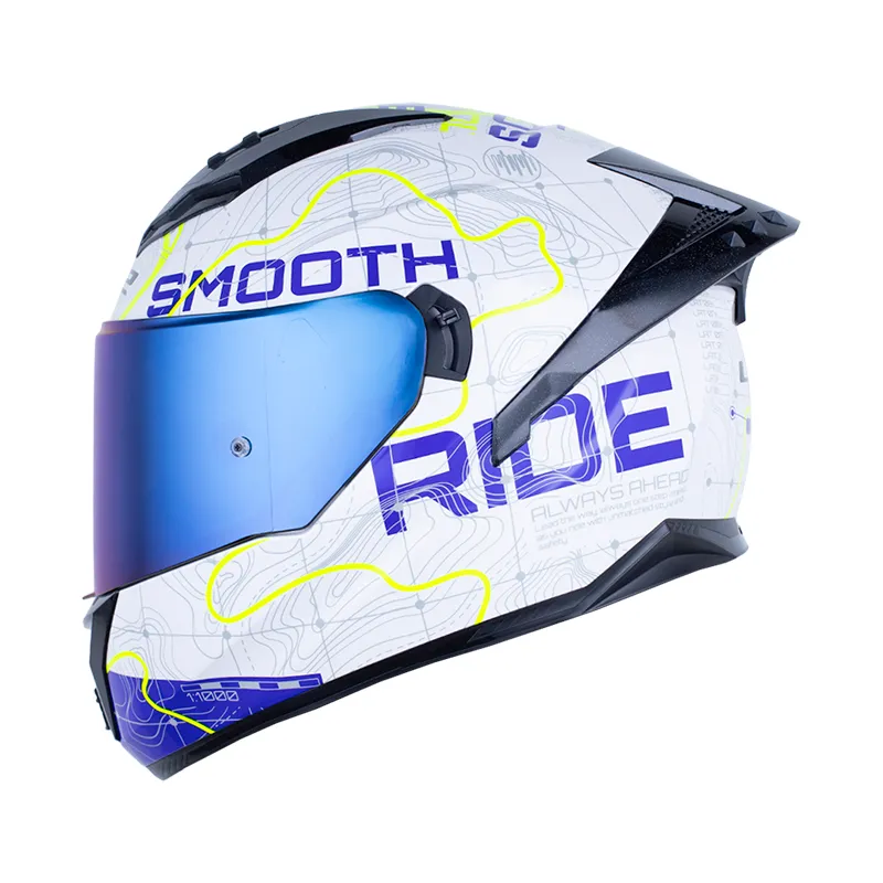 CASCO LS2 FF806 ROMA BLANCO AZUL BRILLO