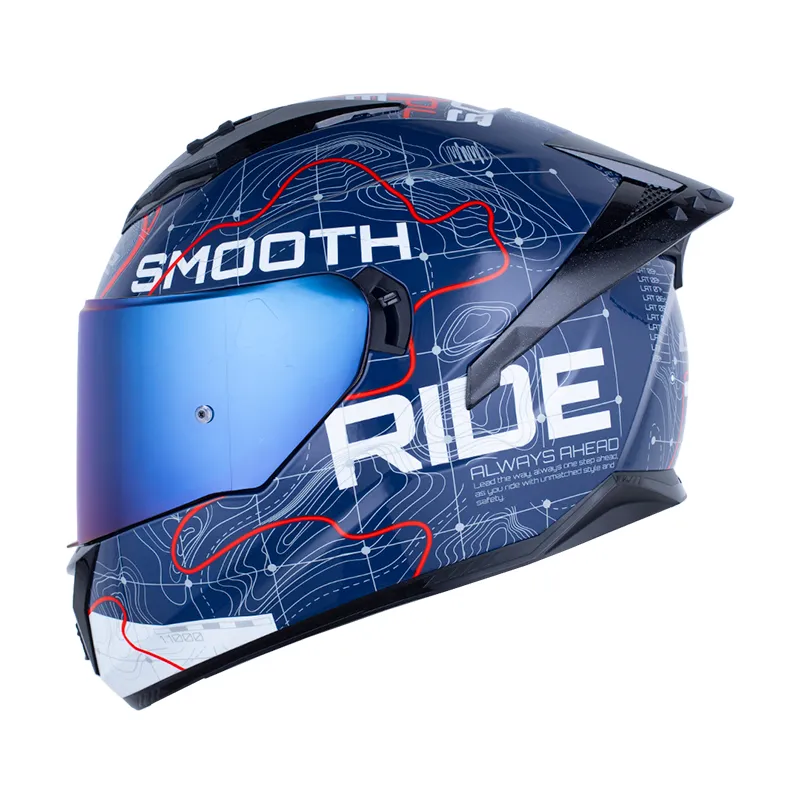 CASCO LS2 FF806 ROMA AZUL OSCURO BLANCO BRILLO