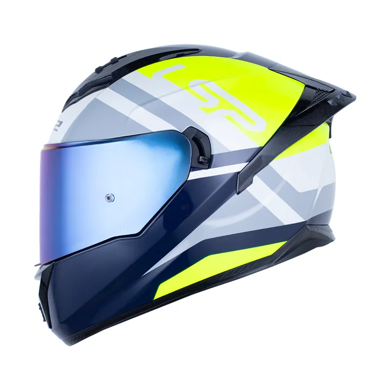 CASCO LS2 FF806 SEVEN GRIS CLARO AZUL BRILLO