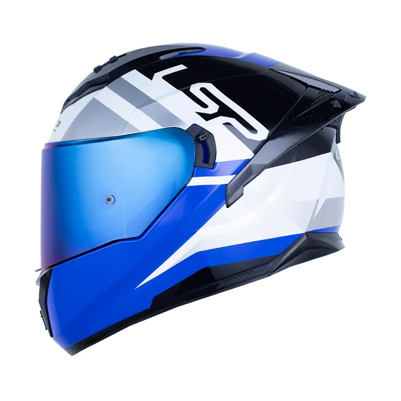 CASCO LS2 FF806 SEVEN BLANCO AZUL BRILLO