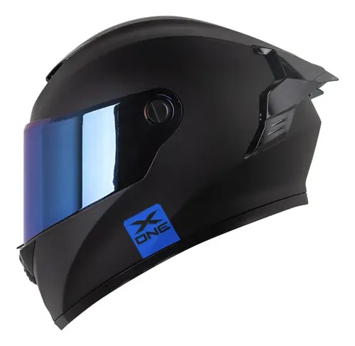 CASCO X-ONE 500RS SOLID NEGRO AZUL MATE