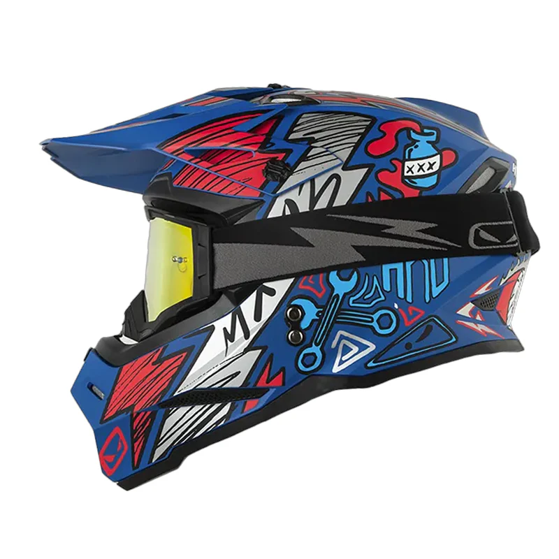 CASCO HRO MX03 REACIG TEAM AZUL ROJO