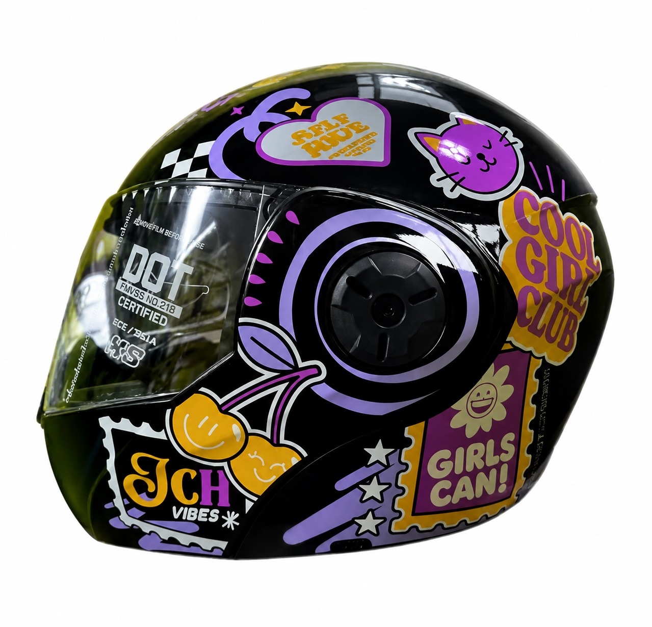 CASCO ICH 3110S SPARKS NEGRO MORADO BRILLANTE