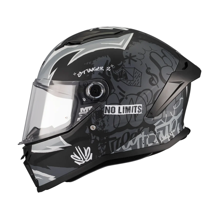 CASCO MT STINGER 2 TAGGER GRIS BRILLO