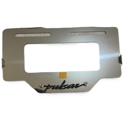 PORTA PLACA RG 3D PULSAR CROMADO NEGRO