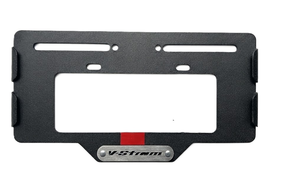PORTA PLACA 3D RG VSTROM NEGRO CROMADO