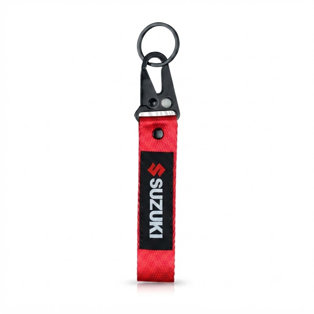 LLAVERO CHAPA METALICA SUZUKI ROJO
